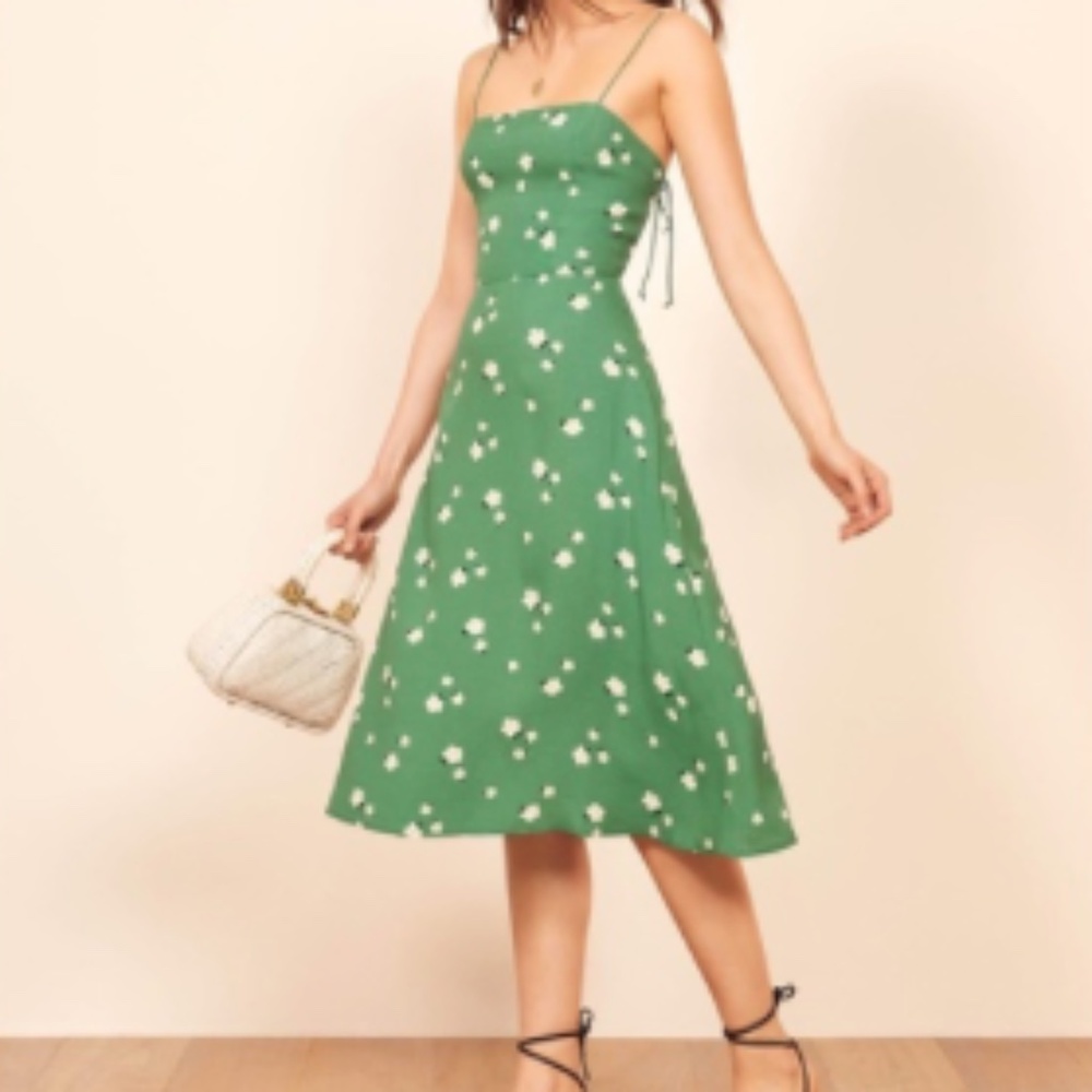 Reformation Peach Dress - Claret / Green - Size 2